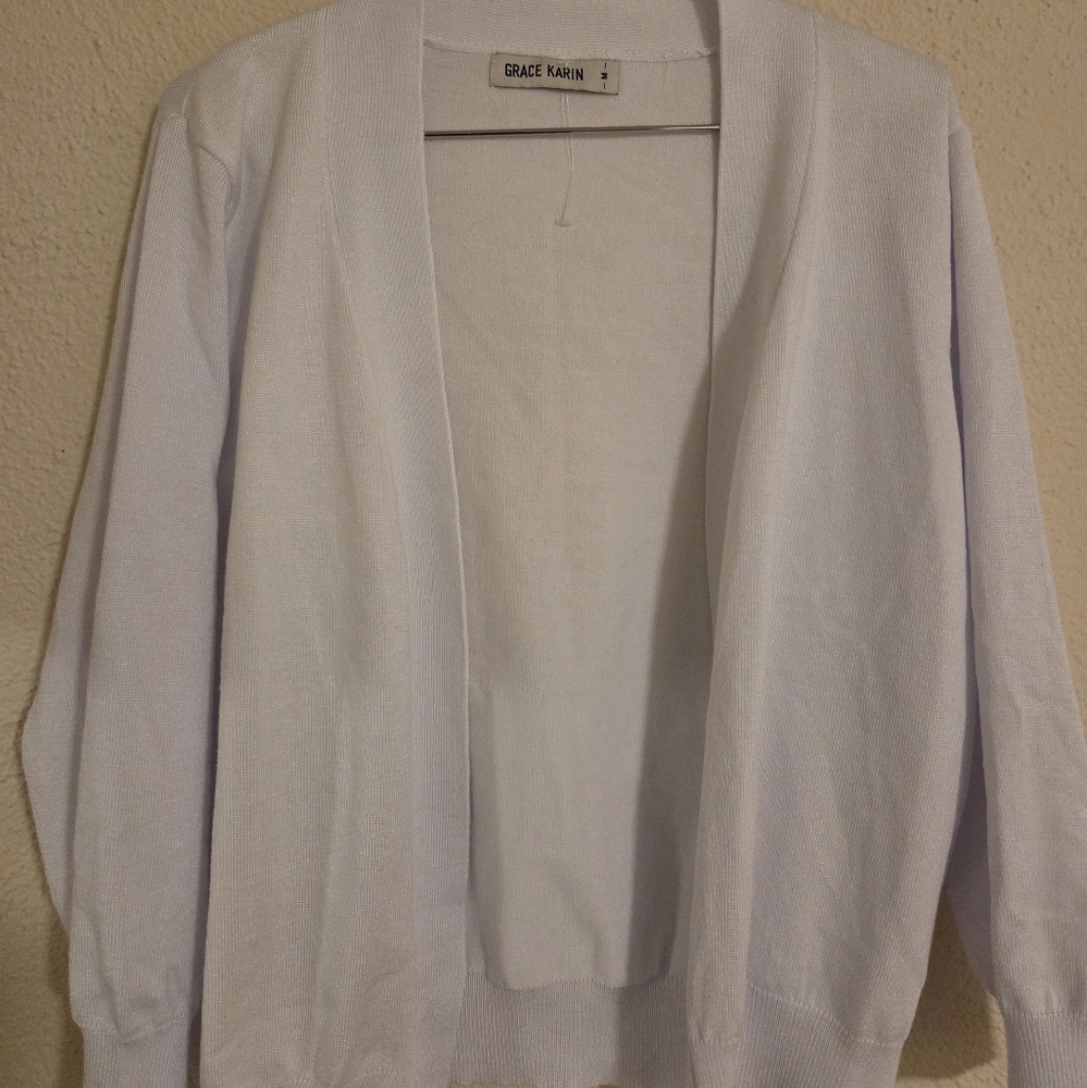 Grace Karin Women's Light Cardigan in White